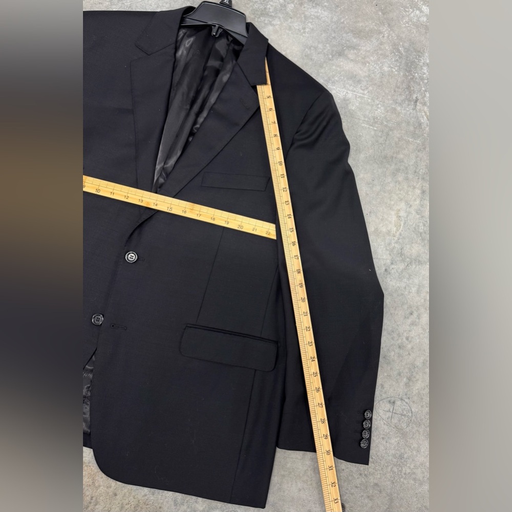 Men's Classic Black Suit Blazer - Tailored Formal Jacket wool/ cashmere mix - Picture 5 of 9
